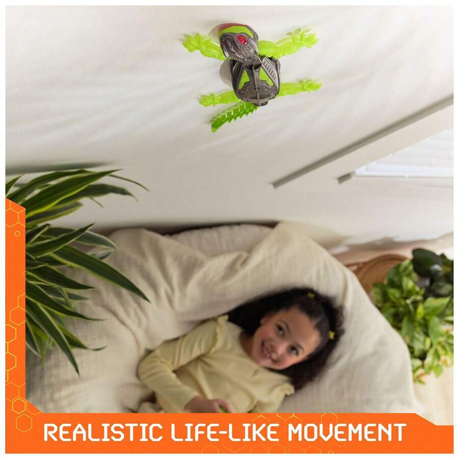 ربات جی‌کوی مارمولکی خزنده روی دیوار – کنترل از راه دور، شارژی و چشمان LED