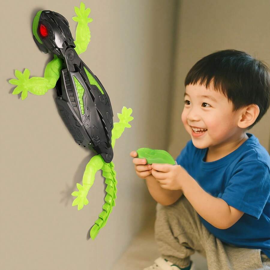 ربات جی‌کوی مارمولکی خزنده روی دیوار – کنترل از راه دور، شارژی و چشمان LED