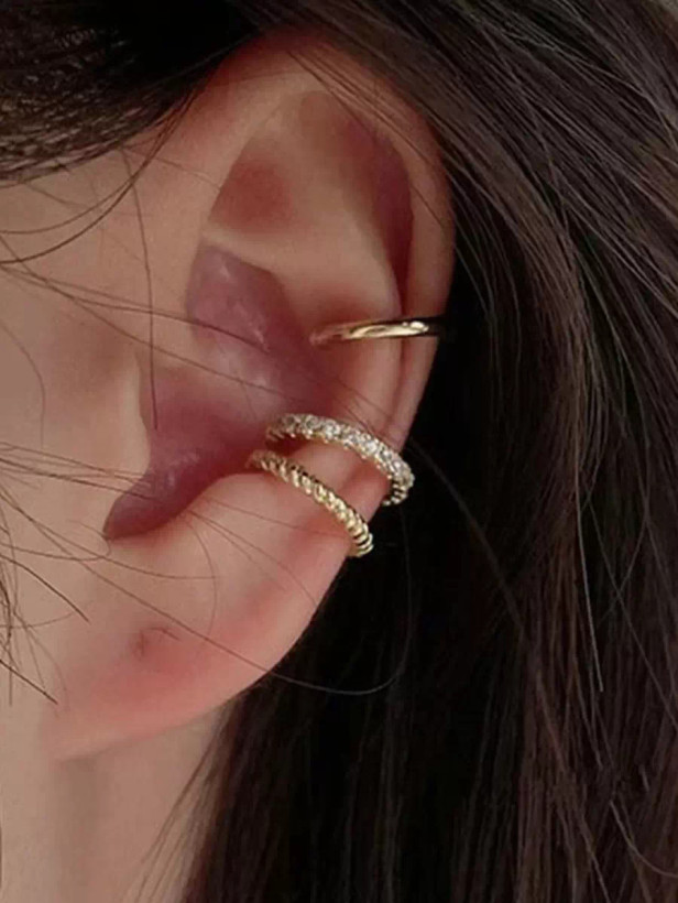 ست ۳ تکه Ear Cuff کریستالی 17KM – گوشواره بدون نیاز به سوراخ