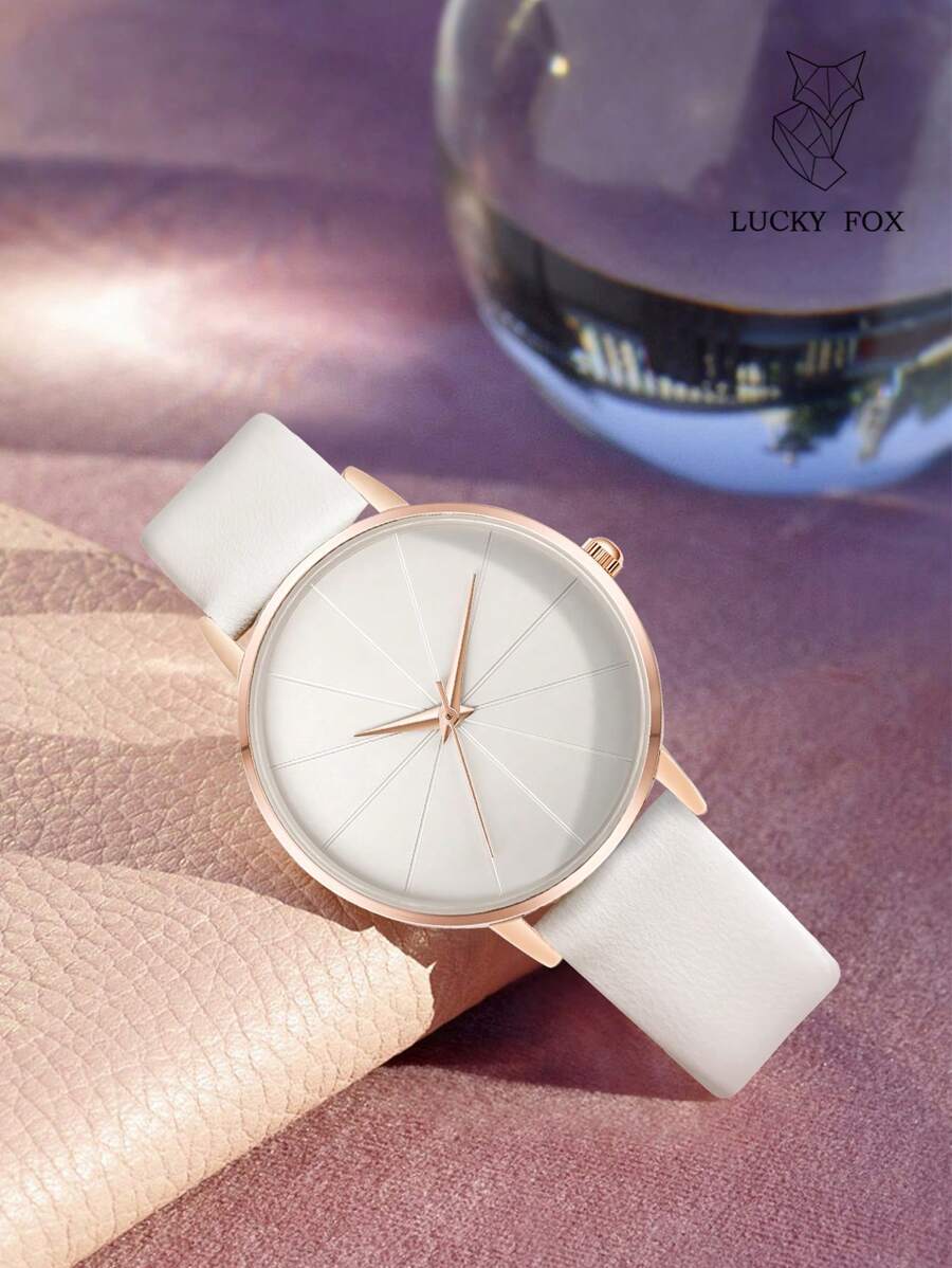 ساعت مچی زنانه LUCKYFOX – طراحی ساده با قاب گرد و عقربه‌ای