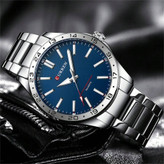 ساعت کوارتز مردانه Curren مدل 8452 با بند استیل ضدزنگ، بدنه فولاستیل، صفحه بزرگ ۴۳ میلیمتری، قابلیت ضدآب و طراحی کرونوگرافگون — مناسب برای استایل تجاری و استفاده روزمره