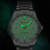 ساعت کوارتز مردانه Curren مدل 8452 با بند استیل ضدزنگ، بدنه فولاستیل، صفحه بزرگ ۴۳ میلیمتری، قابلیت ضدآب و طراحی کرونوگرافگون — مناسب برای استایل تجاری و استفاده روزمره