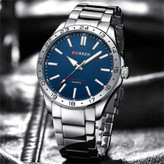 ساعت کوارتز مردانه Curren مدل 8452 با بند استیل ضدزنگ، بدنه فولاستیل، صفحه بزرگ ۴۳ میلیمتری، قابلیت ضدآب و طراحی کرونوگرافگون — مناسب برای استایل تجاری و استفاده روزمره