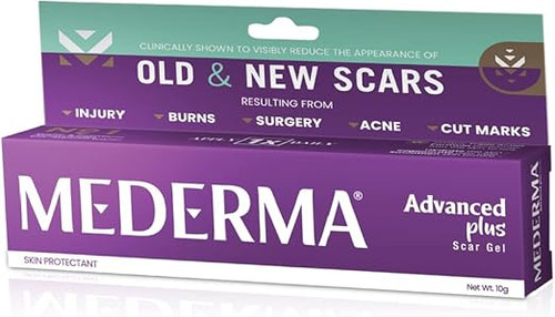 ژل مدرما (Mederma Advanced Plus – رنگ بنفش) ۱۰ گرم – فرمول سهگانه با عصاره پیاز (Cepalin®) برای کاهش مشهود جای زخم