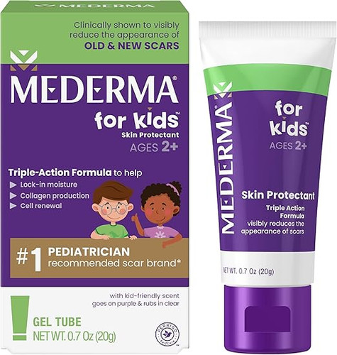ژل مخصوص کودکان Mederma (بنفش دوستداشتنی) – کاهش مشهود جای زخم با فرمول سهگانهای ایمن برای پوست کودک