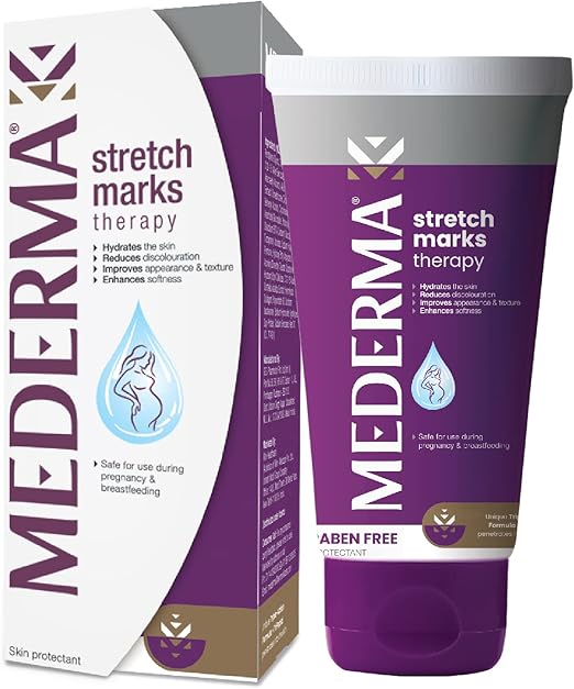 کرم درمان ترک پوست Mederma Stretch Marks Therapy – فرمول گیاهی سه‌گانه برای بهبود و پیشگیری ترک‌های ناشی از بارداری، وزن یا رشد سریع