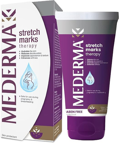 کرم درمان ترک پوست Mederma Stretch Marks Therapy – فرمول گیاهی سهگانه برای بهبود و پیشگیری ترکهای ناشی از بارداری، وزن یا رشد سریع