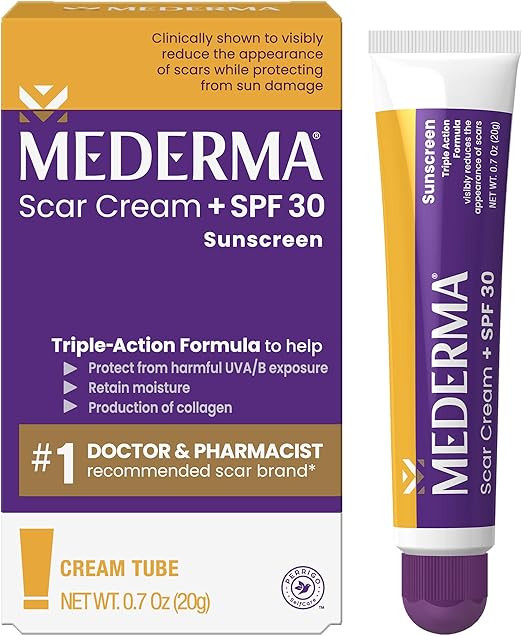 کرم محافظ و درمانی Mederma Scar Cream Plus SPF 30 – محافظت همهکاره و بهبود ظاهری جای زخم