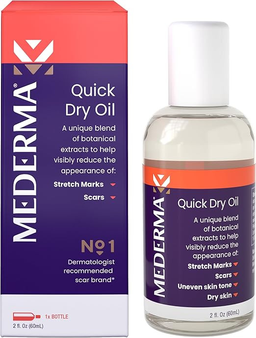وغن سریعجذب Mederma Quick Dry Oil – ترکیب گیاهی بیچرب برای ترمیم جای زخم و ترکهای پوستی