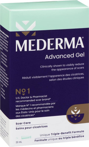 ژل پیشرفته ضد اسکار مدرما (Mederma Advanced Scar Gel) – کاهشدهنده قابل توجه جای زخمهای قدیمی و جدید (جوش، بخیه، سوختگی و ...)، حجم 20 گرم