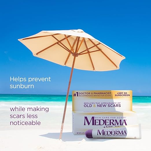 کرم محافظتی مدرما با SPF 30 (Mederma Scar Cream Plus SPF 30) – کاهش‌دهنده ظاهر جای زخم‌های قدیمی و جدید با محافظت کامل در برابر آفتاب، حجم 20 گرم