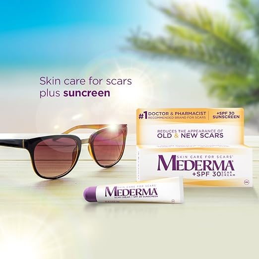 کرم محافظتی مدرما با SPF 30 (Mederma Scar Cream Plus SPF 30) – کاهش‌دهنده ظاهر جای زخم‌های قدیمی و جدید با محافظت کامل در برابر آفتاب، حجم 20 گرم