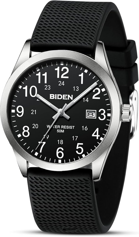 ساعت LN LENQIN R015 آنالوگ 30M ضدآب با بند سیلیکونی و صفحه شبتاب