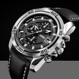 ساعت نظامی دیجیتال-کرنوگراف SKMEI مدل B0764J26FT با صفحه دیجیتال بزرگ، بند چرمی و شیشه مقاوم