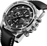 ساعت نظامی دیجیتال-کرنوگراف SKMEI مدل B0764J26FT با صفحه دیجیتال بزرگ، بند چرمی و شیشه مقاوم