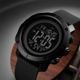 ساعت دیجیتال ورزشی مشکی SKMEI اورجینال مدل 50M با نمایش LED، زنگ هشدار و کرنومتر