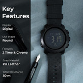 ساعت دیجیتال ورزشی مشکی SKMEI اورجینال مدل 50M با نمایش LED، زنگ هشدار و کرنومتر