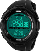 ساعت دیجیتال ورزشی SKMEI مدل ۱۰۲۵ مشکی با مقاومت آب، قاب ABS و بند PU/استیل