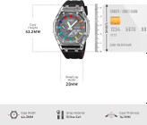 ساعت آنالوگ-دیجیتال SKMEI مردانه مدل B0C3HG1CKQ با بند سیلیکونی مشکی، موتور ژاپنی و صفحه دوگانه شبتاب