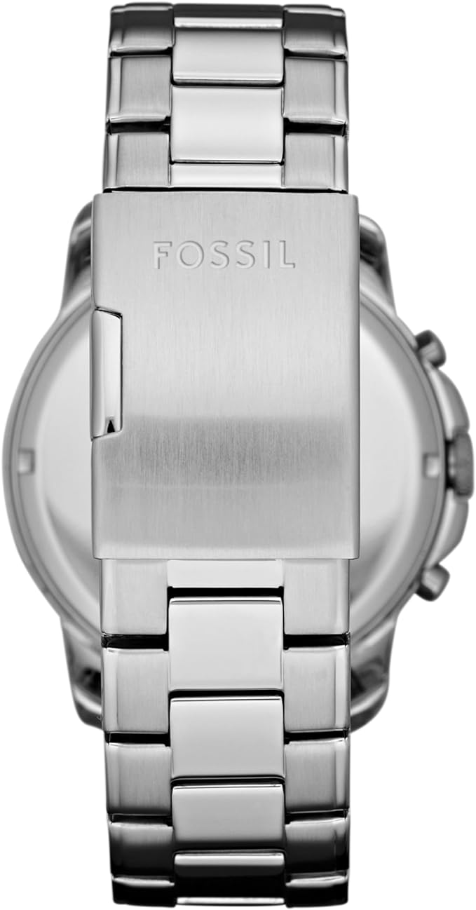 ساعت کرنوگراف کلاسیک Fossil مدل Grant FS4736IE با بدنه و بند فولاد صیقلی، صفحه مشکی با شماره‌های رومی و مقاومت ۵۰ متر