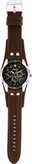 ساعت کرونوگراف Fossil Coachman مدل CH2891 با قاب فولادی سیلور، صفحه مشکی، بند چرمی قهوهای و مقاومت آب ۱۰۰ متری